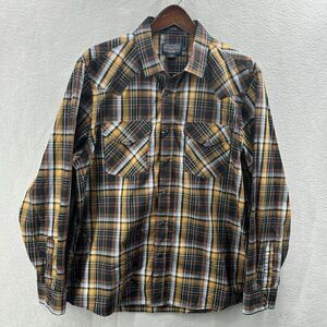 Pendleton Frontier Shirt Mens XL Western Pearl Snap Long Sleeve Plaid Cowboy